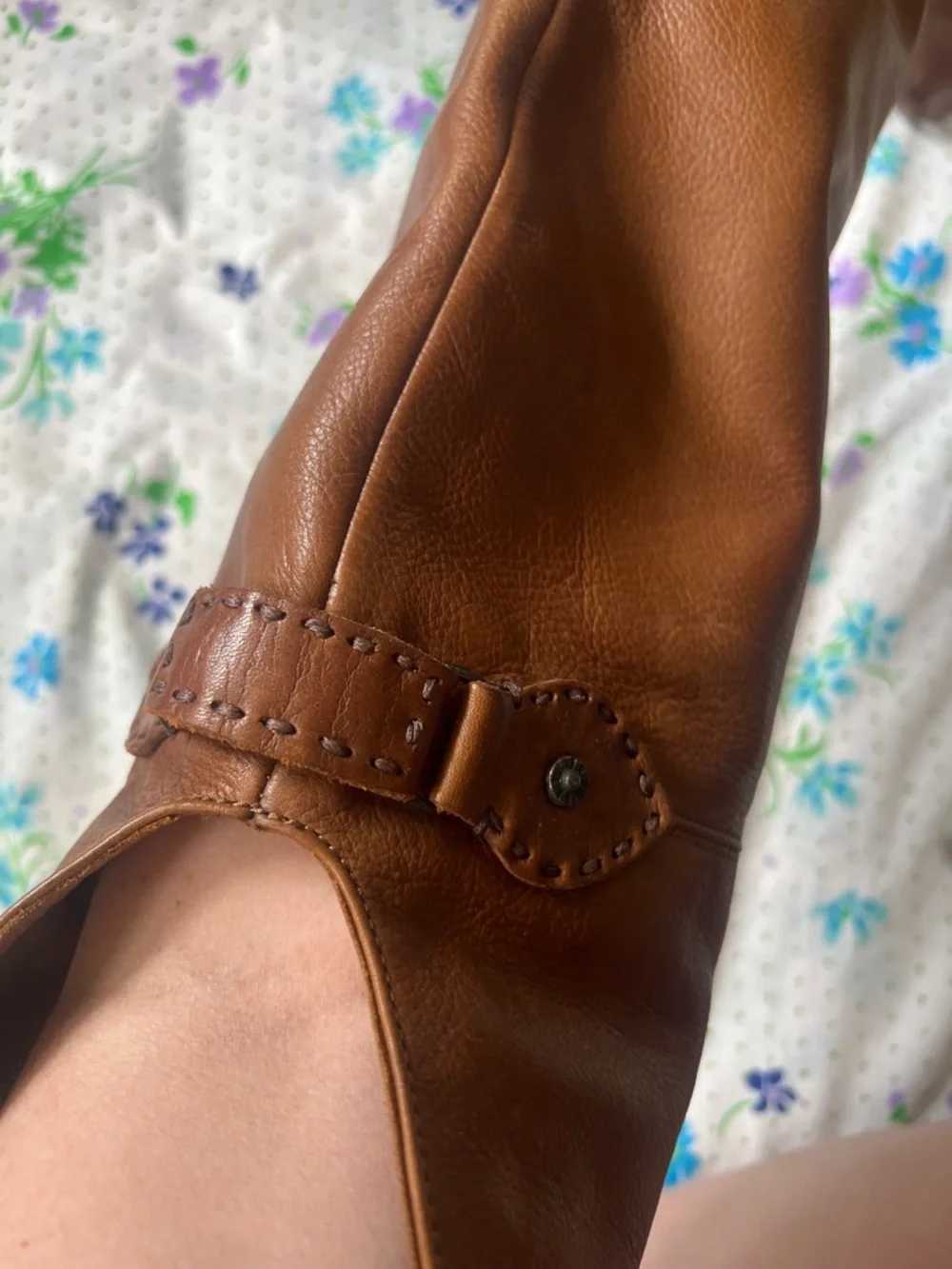 Frye Shirley Over the Knee Brown Leather Boots Cognac Color 8